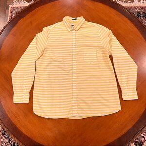 Paul and Shark Women’s Long-Sleeve Button Down Shirt Yellow Stripe Size XL
